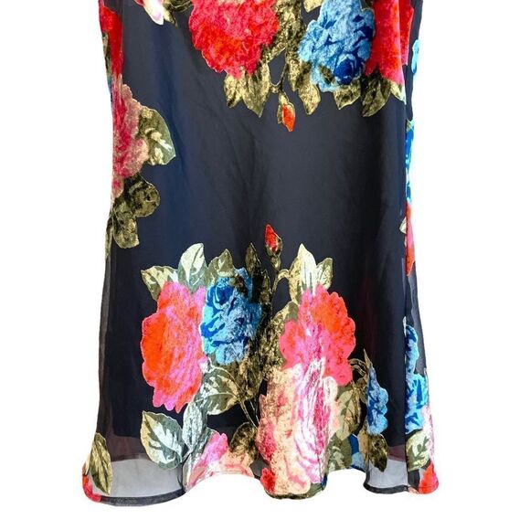 Show me your MuMu Sabine Slip Dress in Midnight Fiesta Burnout Velvet - Picture 7 of 9